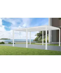 PERGOLA BIOCLIMATICA RIVIERA "SOLANUM TWIN" IN ALLUMINIO BIANCO 600X300X240 CM