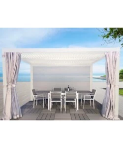 SET 4 TENDE ZANZARIERE PER PERGOLA RIVIERA "MAGNOLIA" GRIGIO CHIARO 300X400 CM