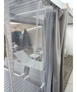 SET 4 TENDE ZANZARIERE PER PERGOLA RIVIERA "MAGNOLIA" GRIGIO CHIARO 300X400 CM
