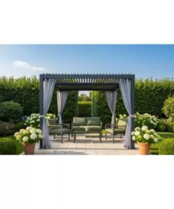 SET 4 TENDE ZANZARIERE PER PERGOLA GIARDINI DI MAGGIO "MAGNOLIA" GRIGIO CHIARO 300X300 CM