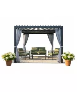 SET 4 TENDE ZANZARIERE PER PERGOLA GIARDINI DI MAGGIO "MAGNOLIA" GRIGIO CHIARO 300X300 CM