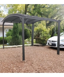 GAZEBO ESTENSIBILE RIVIERA "CARPORT DELUXE" ANTRACITE 300X300/565X243 CM