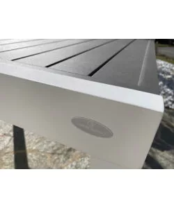 TAVOLO DA ESTERNO ALLUNGABILE RIVIERA "AZALEA" IN ALLUMINIO BIANCO E GRIGIO 135/270X90X75 CM