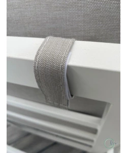 SET DA GIARDINO RIVIERA "NINFEA" IN ALLUMINIO COLORE BIANCO GRIGIO CHIARO, 4 SEDUTE E UN TAVOLINO