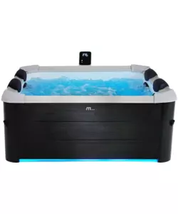 PISCINA IDROMASSAGGIO SPA RIVIERA "OSLO" IN PVC GRIGIO SCURO EFFETTO LEGNO 160X160X65 CM