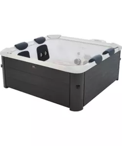 PISCINA IDROMASSAGGIO SPA RIVIERA "OSLO" IN PVC GRIGIO SCURO EFFETTO LEGNO 160X160X65 CM