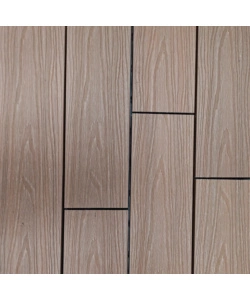 SET 12 PEZZI DI PIASTRELLA DA ESTERNO RIVIERA IN WPC CON FINITURA TEAK 60X15 CM