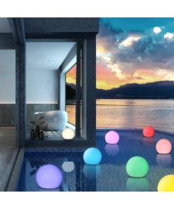 SET DA 2 SFERE LUMINOSE SOLARE A LED RIVIERA IN PE E ABS Ø30X28 CM