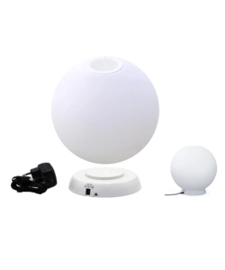 SFERA LUMONOSA E SPEAKER IN BLUETOOTH SOLARE RIVIERA IN PE E ABS Ø30X26 CM