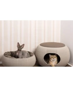 CUCCIA APERTA PER CANI E GATTI KETER "COZY" APERTA IN RESINA COLORE BEIGE, 55X54X19 CM