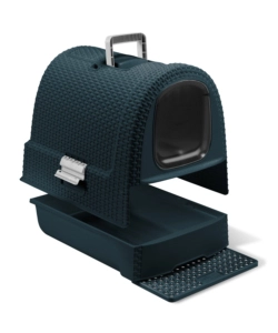 LETTIERA E TRASPORTINO PER GATTI KETER "CAT LITTER BOX" IN POLIPROPILENE COLORE ANTRACITE, 51X39X39 CM