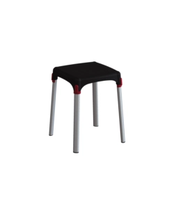 SGABELLO DA BAGNO QUADRATO COLORE NERO, 30,5X30,5X42,5 CM