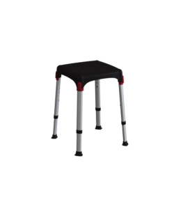 SGABELLO REGOLABILE DA BAGNO QUADRATO NERO, 30,5X30,5X39/54 CM