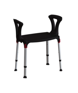 SEDIA DA BAGNO REGOLABILE CON BRACCIOLI COLORE NERO, 50X30X39/54 CM
