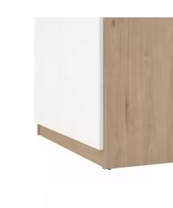 SCARPIERA "NAIA" IN TRUCIOLARE MELAMINICO COLORE ROVERE E BIANCO CON DUE ANTE E UN CASSETTO, 80,4X40X111,3 CM.