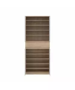 SCARPIERA "NAIA" IN TRUCIOLARE MELAMINICO COLORE ROVERE E BIANCO CON QUATTRO ANTE E UN CASSETTO, 80,4X40X191,7 CM