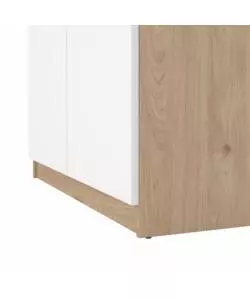 SCARPIERA "NAIA" IN TRUCIOLARE MELAMINICO COLORE ROVERE E BIANCO CON QUATTRO ANTE E UN CASSETTO, 80,4X40X191,7 CM