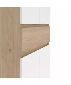SCARPIERA "NAIA" IN TRUCIOLARE MELAMINICO COLORE ROVERE E BIANCO CON QUATTRO ANTE E UN CASSETTO, 80,4X40X191,7 CM