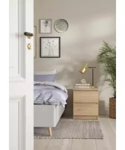 COMODINO "NAIA" CON 2 CASSETTI COLORE LEGNO, 40,4X50X49,5 CM