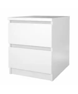 COMODINO 2 CASSETTI "NAIA" BIANCO LUCIDO 40,4X50X49,5 CM