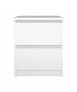 COMODINO 2 CASSETTI "NAIA" BIANCO LUCIDO 40,4X50X49,5 CM