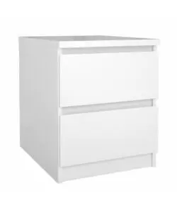 COMODINO 2 CASSETTI "NAIA" BIANCO LUCIDO 40,4X50X49,5 CM