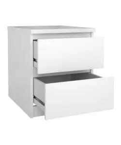 COMODINO 2 CASSETTI "NAIA" BIANCO LUCIDO 40,4X50X49,5 CM