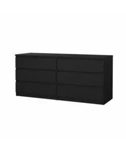 CASSETTIERA 6 CASSETTI "NAIA" NERO OPACO 153,8X50X70,1 CM