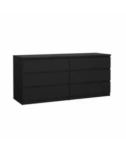 CASSETTIERA 6 CASSETTI "NAIA" NERO OPACO 153,8X50X70,1 CM
