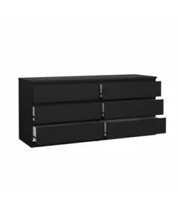 CASSETTIERA 6 CASSETTI "NAIA" NERO OPACO 153,8X50X70,1 CM
