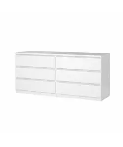 CASSETTIERA 6 CASSETTI "NAIA" BIANCO LUCIDO 153,8X50X70,1 CM