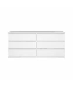 CASSETTIERA 6 CASSETTI "NAIA" BIANCO LUCIDO 153,8X50X70,1 CM