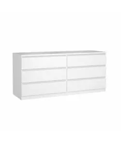 CASSETTIERA 6 CASSETTI "NAIA" BIANCO LUCIDO 153,8X50X70,1 CM