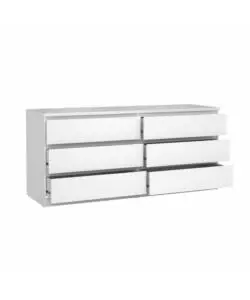 CASSETTIERA 6 CASSETTI "NAIA" BIANCO LUCIDO 153,8X50X70,1 CM