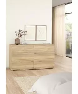 CASSETTIERA DOPPIA "NOVA" CON 6 CASSETTI COLORE ROVERE, 153,4X50X83,7 CM
