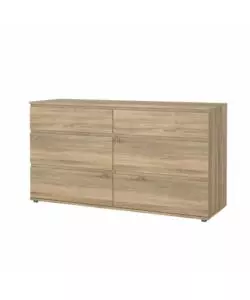 CASSETTIERA DOPPIA "NOVA" CON 6 CASSETTI COLORE ROVERE, 153,4X50X83,7 CM