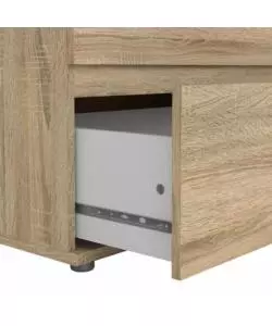 CASSETTIERA DOPPIA "NOVA" CON 6 CASSETTI COLORE ROVERE, 153,4X50X83,7 CM