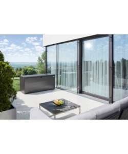 BAULE DA ESTERNO IMPERMEABILE BIOHORT "STYLEBOX 170" IN ACCIAIO ZINCATO GRIGIO SCURO METALLIZZATO 685 LT 170X70X81 CM - COD. B340710