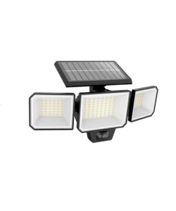 LUCE SOLARE DA ESTERNO CON 3 LED IN ALLUMINIO COLORE NERO, 8,7 W 2700 K