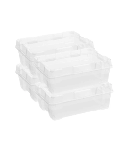 SET DA 4 CONTENITORI KETER "JUMBO" IN POLIPROPILENE COLORE TRASPARENTE, 38,5X58X21,3 CM