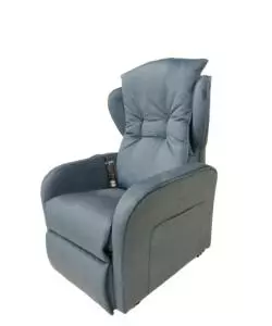 POLTRONA "JOLLY" CON RECLINER E ALZATA ELETTRICA IN TESSUTO BLU, 75X85X108 CM