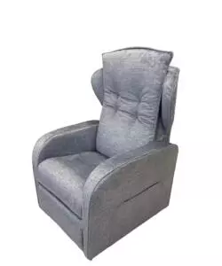 POLTRONA "JOLLY" CON RECLINER E ALZATA ELETTRICA IN TESSUTO GRIGIO CHIARO, 75X85X108 CM
