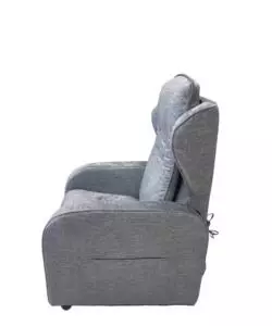 POLTRONA "JOLLY" CON RECLINER E ALZATA ELETTRICA IN TESSUTO GRIGIO CHIARO, 75X85X108 CM