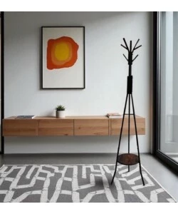 APPENDIABITI IN METALLO BELLAHOME CON PIANO PORTAOGGETTI IN MDF 35X35X180 CM
