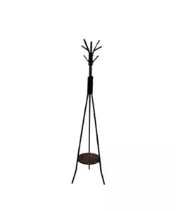 APPENDIABITI IN METALLO BELLAHOME CON PIANO PORTAOGGETTI IN MDF, 35X35X180 CM