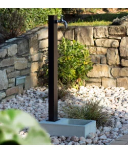 FONTANA DA GIARDINO VEDOVELLA KAM "BELFAST" IN ALLUMINIO COLORE NERO, 9,5X11X82 CM