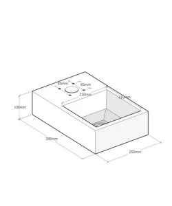 BASE PLINTO PER FONTANE IN METALLO KAM "YORK" IN CALCESTRUZZO, 25X39X10 CM