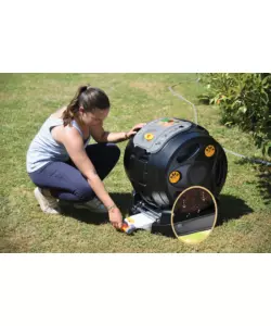 COMPOSTIERA DA ESTERNO G.F "EASY MIX COMPOSTER" 2 IN 1 IN PLASTICA RICICLATA, 60X50X65 CM