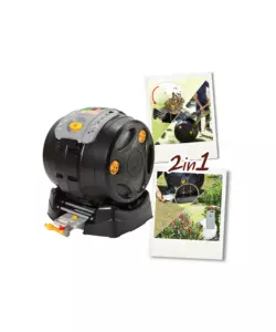 COMPOSTIERA DA ESTERNO G.F "EASY MIX COMPOSTER" 2 IN 1 IN PLASTICA RICICLATA, 60X50X65 CM