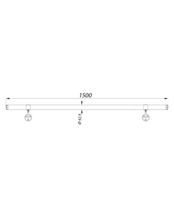 CORRIMANO IN KIT METAL EXPERT "E0990M" IN FERRO TONDO COLORE NERO OPACO 1,5 M